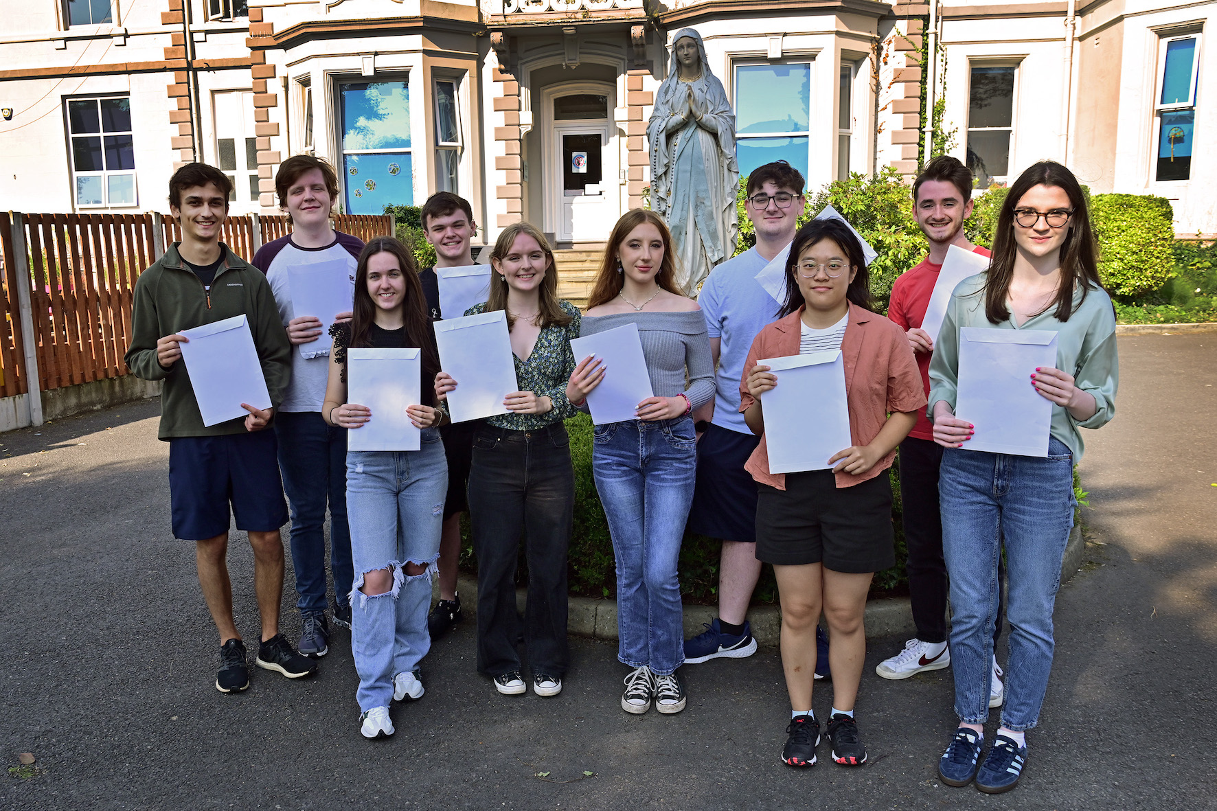 Students and staff celebrate excellent A Level results Banner